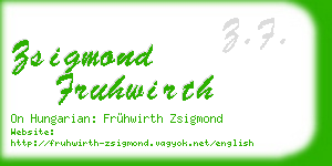 zsigmond fruhwirth business card